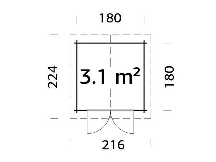 Palmako redskabsrum Peter 2  192 x 192 cm
